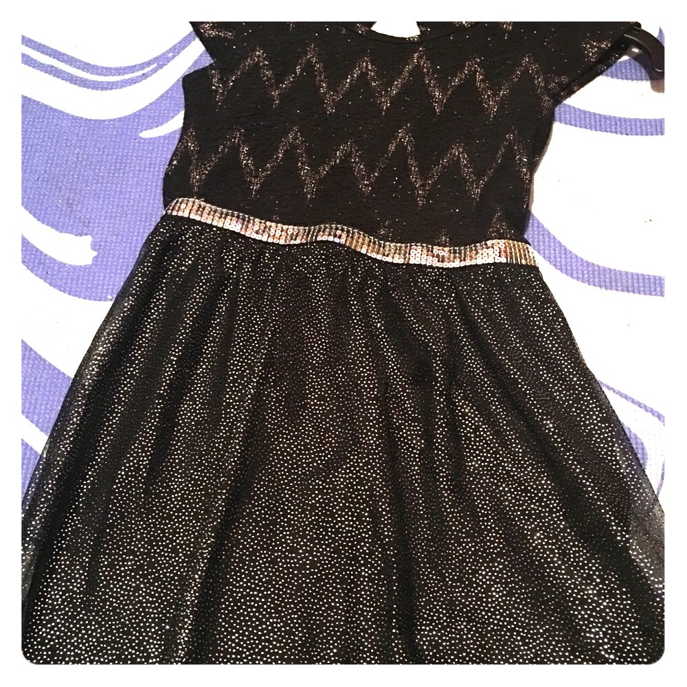 Black and silver dress and sweater